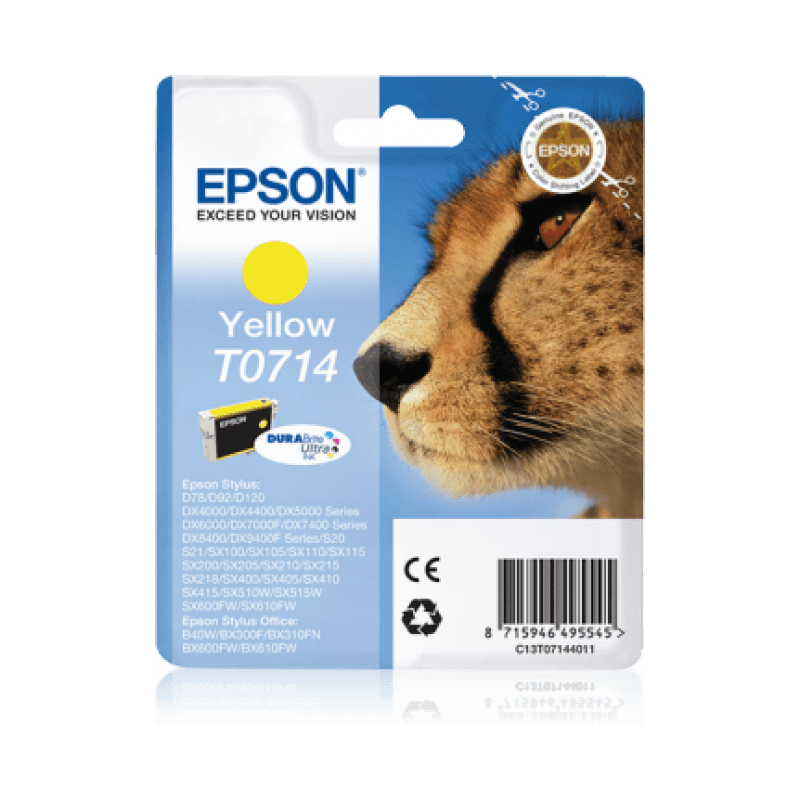 Epson T0714 Guépard - jaune - originale - cartouche d'encre