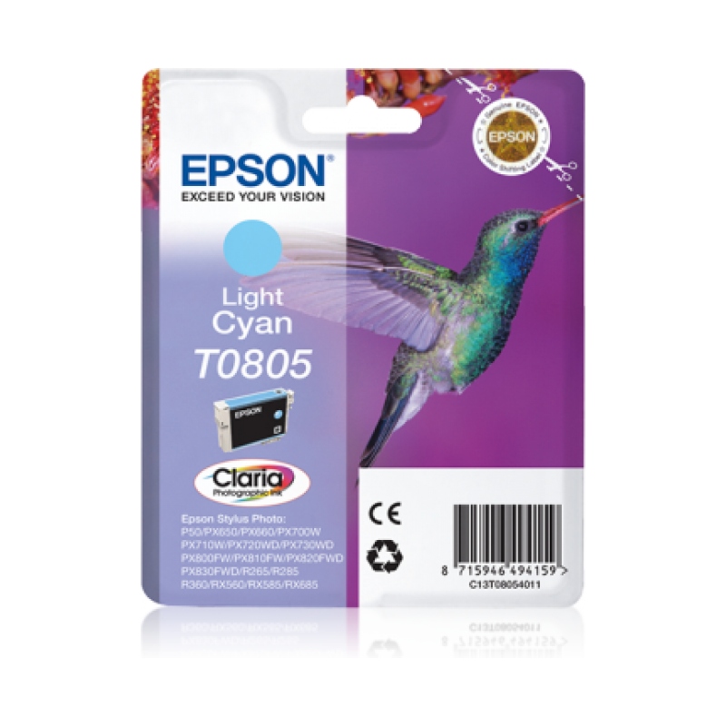 Epson T0805 Colibri - cyan clair - originale - cartouche d'encre