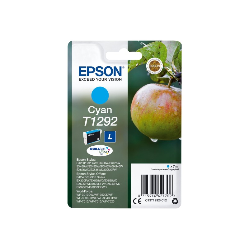 Cartouche d'encre Epson T1292 Cyan | Achats-Cartouches.fr