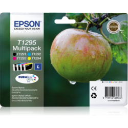 Epson T1295 Pomme - Pack de 4 - noire, cyan, magenta, jaune - original - cartouche d'encre