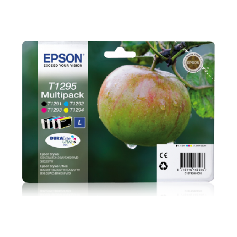 Epson T1295 Pomme - Pack de 4 - noire, cyan, magenta, jaune - original - cartouche d'encre