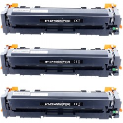 Toner équivalent à HP 201X Pack de 3 Noir