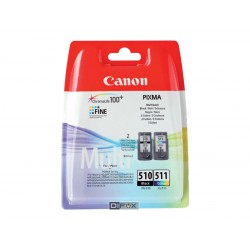 Canon PG-510/CL-511 - Pack de 2 - noire, couleurs (cyan, magenta, jaune) - original - cartouche d'encre