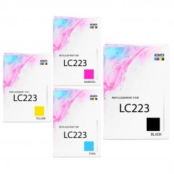 Cartouche d'encre équivalent à Brother lc223 Pack de 4 Noir, Jaune, Cyan, Magenta