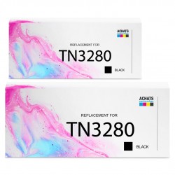 Toner équivalent à Brother TN-3280 2PK Pack de 2 Haute capacité Noir