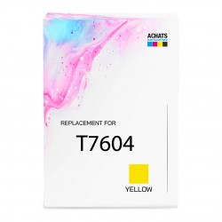 Cartouche d'encre équivalent à Epson Yellow T7604 Capacité standard Jaune