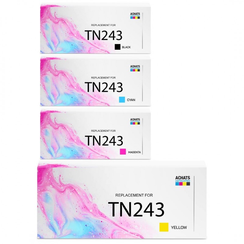 Pack 4 Cartouches Toner BROTHER TN-243CMYK Noir Cyan Magenta Jaune