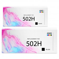 Toner équivalent à Lexmark 502H Pack de 2 Noir