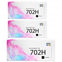 Toner équivalent à Lexmark 702HK Pack de 3 Noir