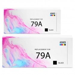 Toner équivalent à HP 79A Pack de 2 Noir