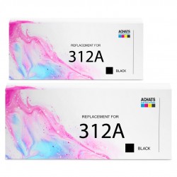 Toner équivalent à HP 312A Pack de 2 Noir