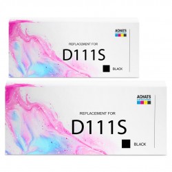 Toner équivalent à Samsung MLT-D111S Pack de 2 Noir