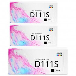 Toner équivalent à Samsung MLT-D111S Pack de 3 Noir