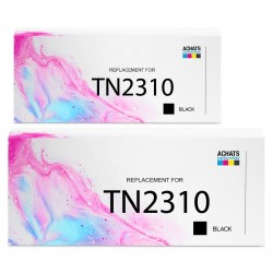 Toner équivalent à Brother TN2310 Pack de 2 Noir