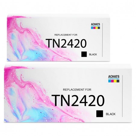 Pack de 2 toners Brother TN2420 compatible