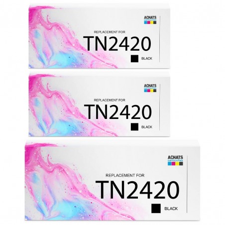 Pack de 3 toners Brother TN2420 compatible