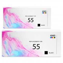 Toner équivalent à Canon 055BK Pack de 2 Noir - Avec puce