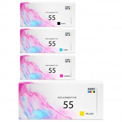 Toner équivalent à Canon 55 Pack de 4 4 Couleurs - Avec puce