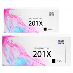 Toner équivalent à HP 201X Pack de 2 Noir