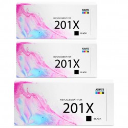 Toner équivalent à HP 201X Pack de 3 Noir