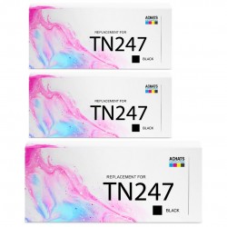 Toner équivalent à Brother TN247BK Pack de 3 Noir