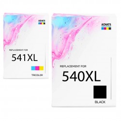 Pack de 2 cartouches imprimantes compatibles Canon PG540XL CL541XL Noir, Couleur