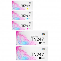 Pack de 5 toners Brother TN247 compatible