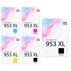 compatible HP 953XL Pack de 5 cartouches d'encre Noir, Jaune, Cyan, Magenta