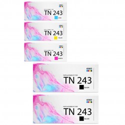 Pack de 5 toners Brother TN243 compatible