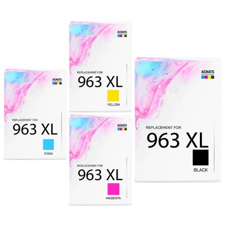 Pack de 4 cartouches d'encre compatibles HP 963XL pour imprimante