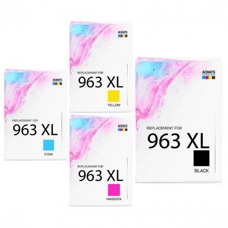 Pack de 4 cartouches originales HP 963 XL noir et couleurs