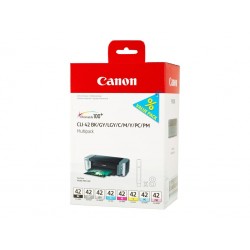 Canon CLI-42 - Pack de 8 - noire, gris, gris clair, cyan, photo cyan, magenta, photo magenta jaune - original - cartouche d'enc