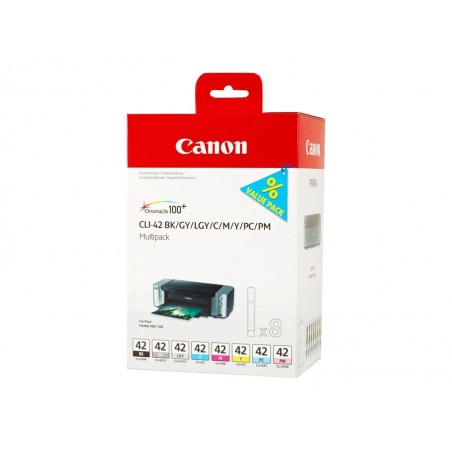 Canon CLI-42 - Pack de 8 - noire, gris, gris clair, cyan, photo cyan, magenta, photo magenta jaune - original - cartouche d'enc Canon CLI-42 - Pack de 8 - noire, gris, gris clair, cyan, photo cyan, magenta, photo magenta jaune - original - cartouche d'enc