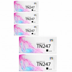 Pack de 5 toners compatibles TN247BK Brother