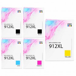 Pack de 5 HP 912XL cartouches d'encre compatibles