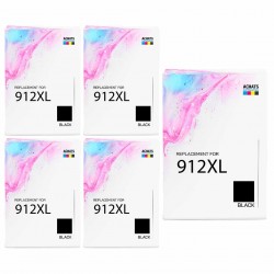 Pack de 5 HP 912XL cartouches d'encre compatibles