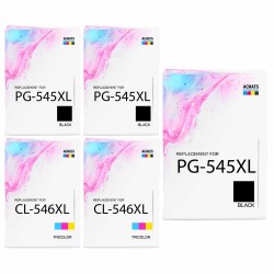 Pack de 5 Canon PG-545XL CL-546XL cartouches d'encre compatibles