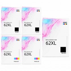 Pack de 5 HP 62XL cartouches d'encre compatibles