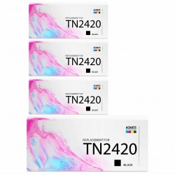 Pack de 4 toners compatibles TN2420 Brother