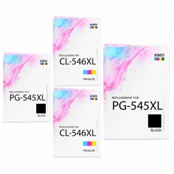 Pack de 4 Canon PG-545XL CL-546XL cartouches d'encre compatibles