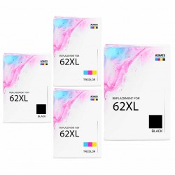 Pack de 4 HP 62XL cartouches d'encre compatibles