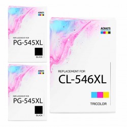 Pack de 3 Canon PG-545XL CL-546XL cartouches d'encre compatibles