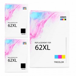 Pack de 3 HP 62XL cartouches d'encre compatibles