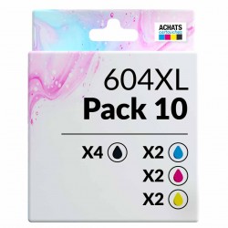 Pack de 10 Epson 604XL cartouches d'encre compatibles