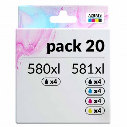 Pack de 20 Canon PGI-580XXL CLI-581XXL cartouches d'encre compatibles