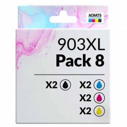 Pack de 8 HP 903XL cartouches d'encre compatibles