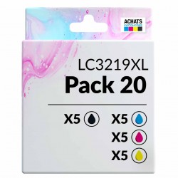 Pack de 20 Brother LC3219XL cartouches d'encre compatibles