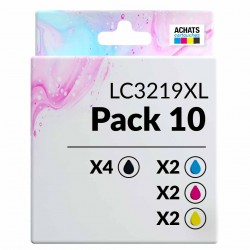 Pack de 10 Brother LC3219XL cartouches d'encre compatibles