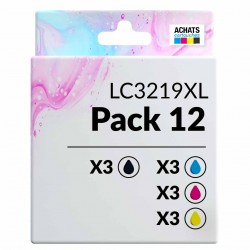 Pack de 12 Brother LC3219XL cartouches d'encre compatibles