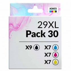 Pack de 30 cartouches compatibles 29XL Epson 9 noirs, 7 cyan, 7 magenta, 7 jaune